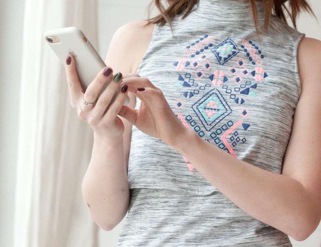 Woman using smartphone
