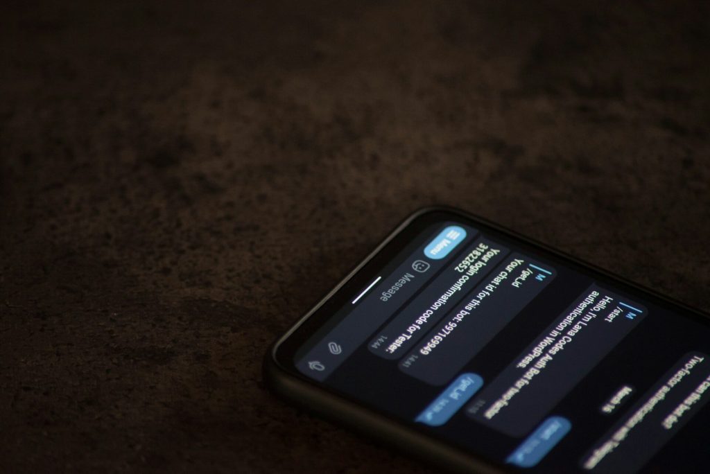 Phone displaying Telegram